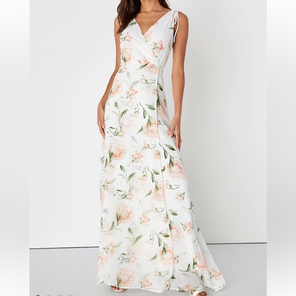 Lulus White Floral Print Maxi Dress